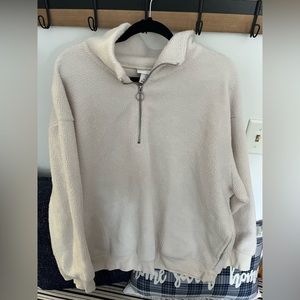 White (more cream) half zip up sweatshirt